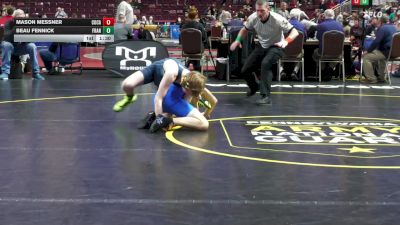 114 lbs Preliminaries - Mason Messner, Cocalico vs Beau Fennick, Franklin Regional