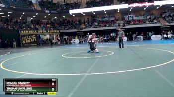 160 lbs Quarterfinal - Keagan Stanley, Kenai Central High School vs Thomas Swalling, Redington Sr. Jr/Sr High School