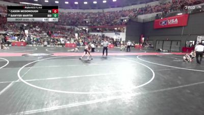 72 lbs Champ. Round 2 - Cason McDonough, Prescott vs Sawyer Martin, Marshfield