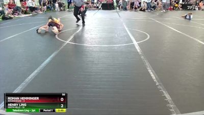 56 lbs Round 5 (6 Team) - Roman Hemminger, Roughhouse vs Henry Ling, South Hills