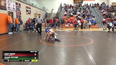 150 lbs Cons. Round 4 - Cady Riggs, Indian Valley vs Ryder McCabe, Galion