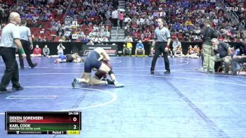 2A-138 lbs Cons. Round 2 - Deken Sorensen, Davis County vs Kael Cook, Burlington Notre Dame