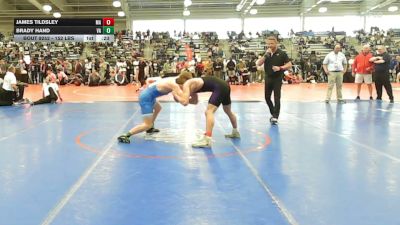 152 lbs Quarterfinal - James Tildsley, MA vs Brady Hand, VA