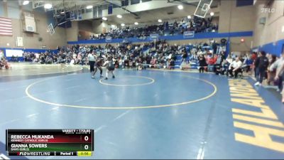 170lbs Cons. Round 6 - Gianna Sowers, Davis (Girls) vs Rebecca Mukanda, Kennedy Catholic (Girls)