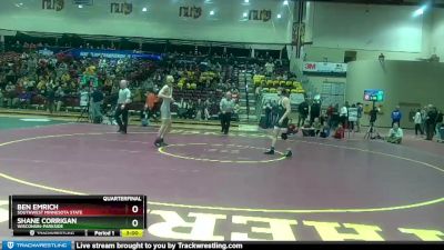 125 lbs Quarterfinal - Ben Emrich, Southwest Minnesota State vs Shane Corrigan, Wisconsin-Parkside