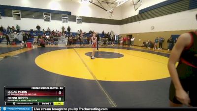 83 lbs Cons. Round 2 - Lucas Mohn, Mt Spokane Wrestling Club vs Denni Bippes, Prometheus Wrestling Club