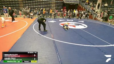 43 lbs Champ. Round 1 - Waylon Fluty, Saratoga Wrestling Club vs Xavien Palu, Thermopolis Wrestling Club