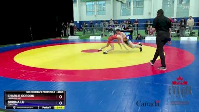 49kg Quarterfinal - Charlie Gordon, Lakehead WC vs Serena Lu, Coast WA