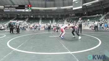 110 lbs 2nd Place - Garrett Holderby, Fort Gibson Youth Wrestling vs Krew Schuetz, Roland Youth League Wrestling