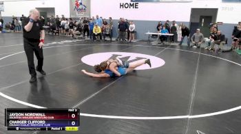 117 lbs Round 1 - Jaydon Nordwall, Soldotna Whalers Wrestling Club vs Charger Clifford, Chugach Eagles Wrestling Club