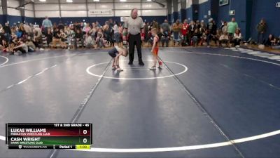 45 lbs Quarterfinal - Lukas Williams, Middleton Wrestling Club vs Cash Wright, Hawk Wrestling Club