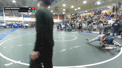 106 lbs Cons. Round 2 - Logan Musgrave, Rim Of The World vs Nathan Valerio, Duarte
