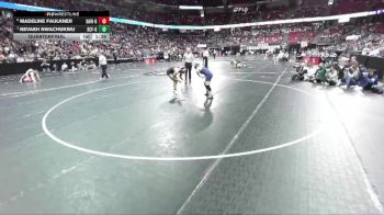 Girls 138 lbs Quarterfinal - Nevaeh Nwachukwu, Saint Croix Falls-Girls vs Madeline Faulkner, Xavier-Girls