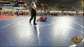 58 lbs Consolation - Kaiden McLaughlin, Del City Little League Wrestling vs Karter Kaulaity, Chickasha Youth Wrestling