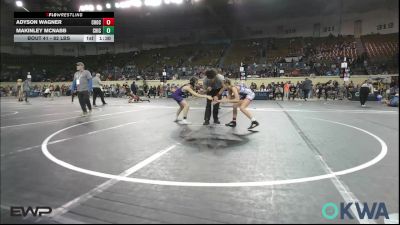 82 lbs Quarterfinal - Adyson Wagner, Choctaw Ironman Youth Wrestling vs MaKinley McNabb, Chickasha Wrestling