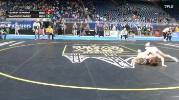 Girls-110 lbs Cons. Semi - Aubrey Bowman, Davison (Girls) vs Makenzye Papiez, Howell (Girls)