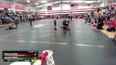 45 lbs Cons. Round 2 - Brooks Rinne, Higginsville Youth Wrestling vs Silas Calvert, Lexington Youth Wrestling Club