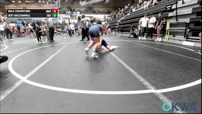 100-110 lbs 3rd Place - Mila Crawford, Southmoore SaberCats Wrestling vs Jett McConnell, Chickasha Youth Wrestling