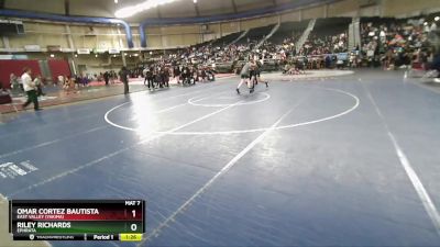 2A 120 lbs Champ. Round 1 - Riley Richards, Ephrata vs Omar Cortez Bautista, East Valley (Yakima)