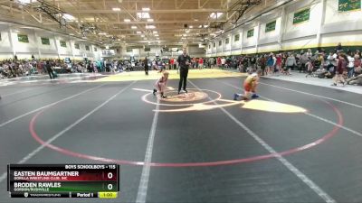 115 lbs Cons. Round 1 - Easten Baumgartner, Gorilla Wrestling Club, Inc vs Broden Rawles, Gordon/Rushville