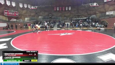 184 lbs Cons. Round 3 - Carson Brander, Cuesta College vs Sebastion Navarro, West Hills College