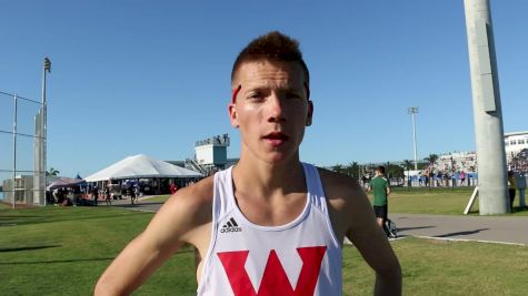 Western Oregon's David Ribich after winning 1500m title at 2017 NCAA DII Championships