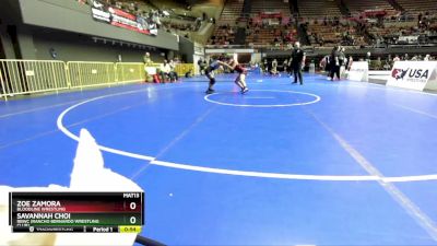 108 lbs Cons. Round 2 - Savannah Choi, RBWC (Rancho Bernardo Wrestling Club) vs Zoe Zamora, Bloodline Wrestling