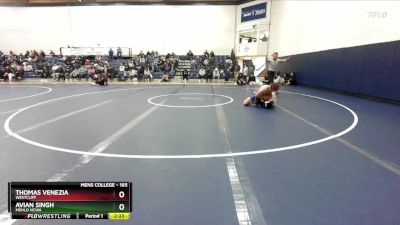 165 lbs Quarterfinal - Thomas Venezia, Westcliff vs Avian Singh, Menlo NCWA