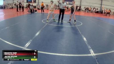 96 lbs Rd# 9- 2:15pm Saturday Final Pool - Jacob Molina, Terps Xpress vs Braidyn Taby, Maryland GOLD