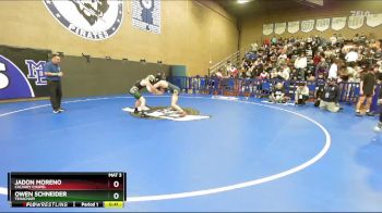 106 lbs Cons. Round 1 - Jadon Moreno, Calvary Chapel vs Owen Schneider, Tehachapi
