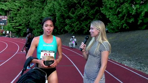 Maria Bernard live interview after winning the steeple