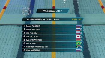 Monaco Men's 100m Breast Final
