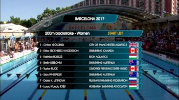 Barcelona Women's 200m Back Final