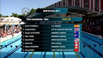 Barcelona Men's 100m Back Final