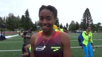Kyah Loyd after the girls 100m at Brooks PR