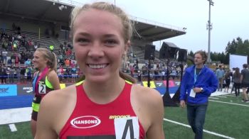 Anna Gibson after winning the Brooks PR mile