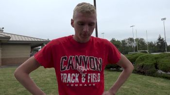 Sam Worley after winning the deepest high school mile field