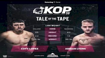 Coty Lopez vs. Adrian Lyons - KOP 56 Replay