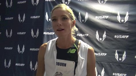 Emma Coburn shows off her cooling technology