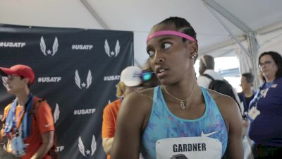 English Gardner competed after tearing her calf 1 month earlier