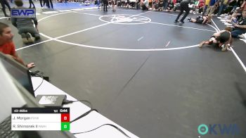 43-46 lbs Quarterfinal - Jensen Morgan, Prairie Grove Youth Wrestling vs Ross Shimonek II, Pawhuska Elks Takedown