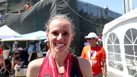 Courtney Frerichs says it's calming to have Bowerman TC teammate Colleen Quigley in the steeple with her