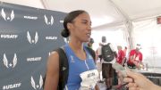 Ajee Wilson after winning the 800m in a blazing 1:57