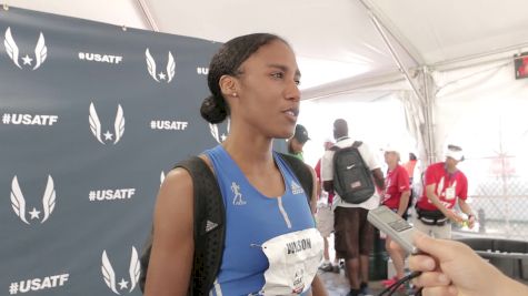 Ajee Wilson after winning the 800m in a blazing 1:57