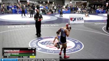 100 lbs Quarterfinal - Kayden Vasquez, California vs Kingston Cruzat, Mad Dawg Wrestling Club