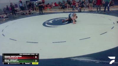 97 lbs Round 2 - Isaiah Waycaster, Wave Wrestling Club vs Boaz Whaley, Crossroads Wrestling