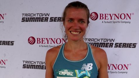Kim Conley after winning TrackTown Summer Series road 5K