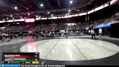 220 lbs Champ. Round 1 - Garrett Christensen, Wasatch Utah vs Salvador Ortiz, American Falls