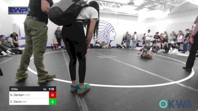 67 lbs Quarterfinal - Kaedyn Gerken, Stroud Youth Wrestling Club vs Caeden Davis, Shelton Wrestling Academy