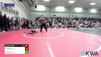 55 lbs Quarterfinal - Keaton Gregory, Vian Wrestling Club vs Zion Brown, Brushy Wrestling Club